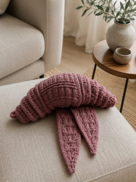 Kaaya Shawl in Altrosa locker drapiert – gestricktes Tuch mit plastischem Strukturmuster.