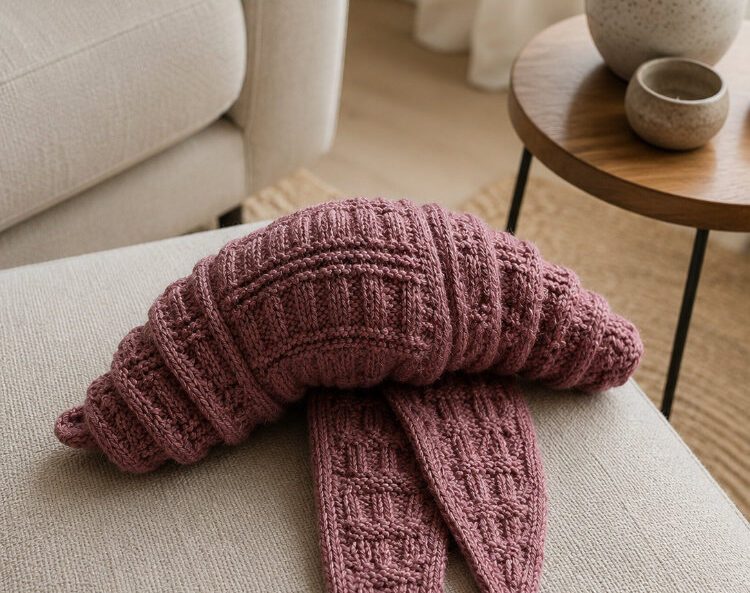 Kaaya Shawl in Altrosa locker drapiert – gestricktes Tuch mit plastischem Strukturmuster.