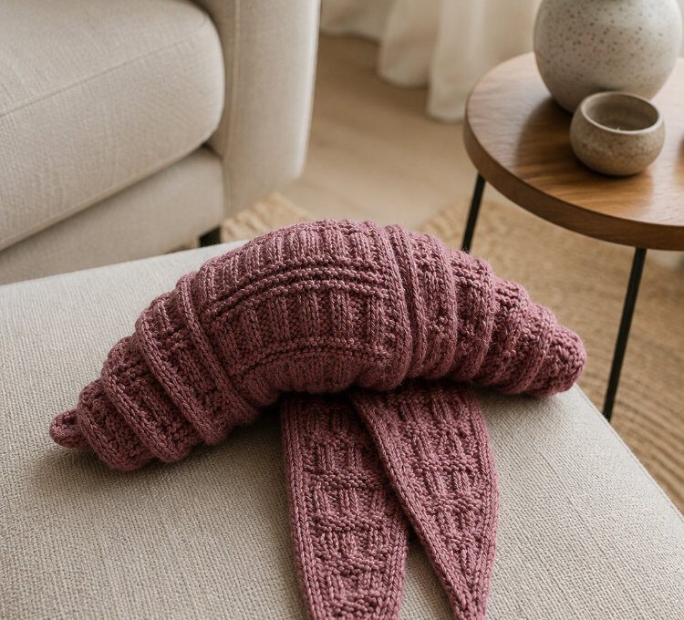 Kaaya Shawl in Altrosa locker drapiert – gestricktes Tuch mit plastischem Strukturmuster.