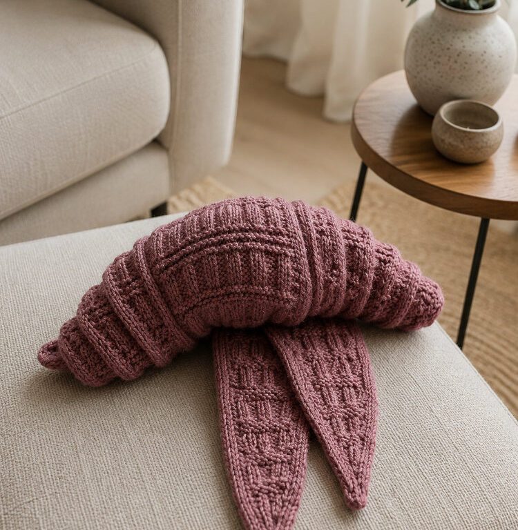 Kaaya Shawl in Altrosa locker drapiert – gestricktes Tuch mit plastischem Strukturmuster.
